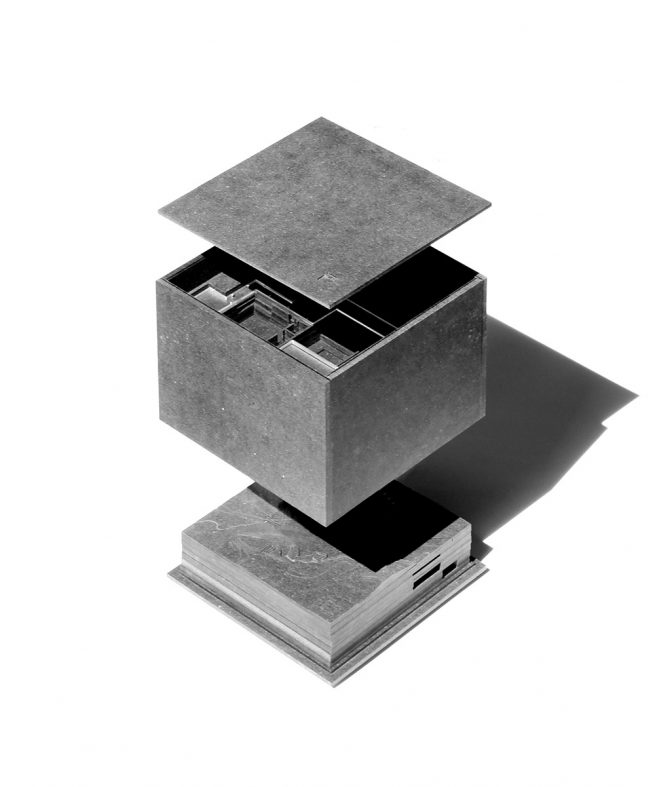 The black box, model, maqueta arquitectura, mdf, valchromat, dm negro, maqueta cnc